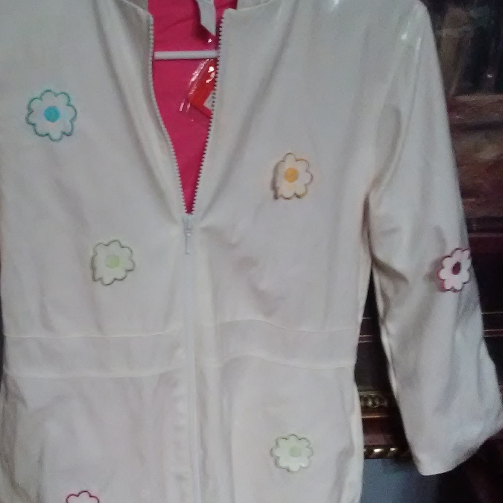 Girls Size 10 Raincoat with Flowers
